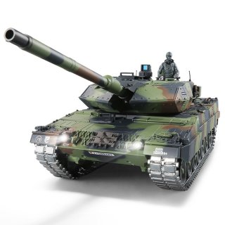 RC Panzer "German Leopard 2 A6 Pro" Heng Long 1:16 mit R&S, Metallgetriebe und Metallketten V7.0 PRO
