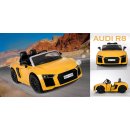 Verschiedene Ansichten des Kinderfahrzeugs - Kinder Elektroauto Audi R8 - lizenziert - MP3 + Ledersitz - gelbes Kinderauto