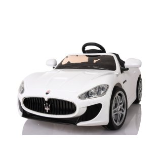 Kinderfahrzeug - Elektro Auto "Maserati GT" - Lizenziert - 12V7AH Akku,2 Motoren- 2,4Ghz Fernsteuerung, MP3-Weiss