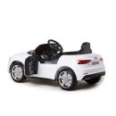 Kinder Elektroauto Audi S5 Cabriolet 2x35 Watt Motor 12V10Ah Batterie Ledersitz EVA Kinderfahrzeug weiss