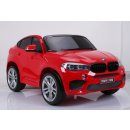 Kinder Elektroauto - XXXL 145 cm! Auto BMW X6M - lizenziert - Heckantrieb, EVA, Ledersitz, rot