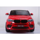 Kinder Elektroauto - XXXL 145 cm! Auto BMW X6M - lizenziert - Heckantrieb, EVA, Ledersitz, rot