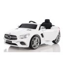Kinder Elektroauto Mercedes SL400 - Lizenziert - 2x 6V4.5AH Akku, 2 Motoren 2,4Ghz Fernsteuerung MP3 Ledersitz EVA Weiss