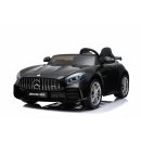 Kinder Elektroauto "Mercedes GT R Doppelsitzer" - lizenziert - 12V10AH, 2 Motoren 2,4Ghz Fernsteuerung, MP3, Ledersitz EVA Schwarz Kinderfahrzeug
