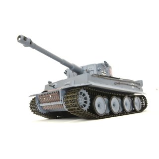RC Panzer "German Tiger I" Heng Long 1:16 Grau Rauch&Sound Stahlgetriebe und 2,4Ghz-V 7.0