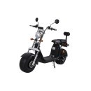 Coco Bike Fat E-Scooter mit Straßenzulassung bis zu 40 km/h schnell - ca. 35km Reichweite, 60V | 12AH Akku -Matt-Schwarz