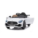 Kinderfahrzeug - Elektro Auto elektrisches Kinderauto "Mercedes GT" Mod. 011, lizenziert, 12V4,5AH, 2 Motoren, 2,4Ghz, MP3, Ledersitz, EVA, Weiss