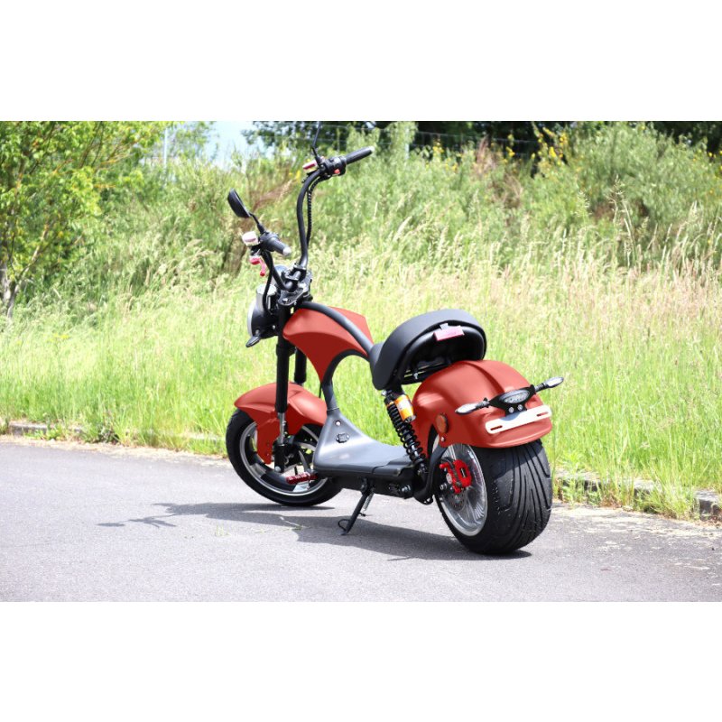 Elektro Roller Coco Bike E-Chopper mit Straßenzulassung bis zu 50 Km/h in Rot