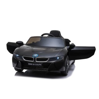 Kinder Elektroauto BMW i8 Schwarz 12V 2x45W Kinderauto EVA USB MP3 AUX LED TOP 