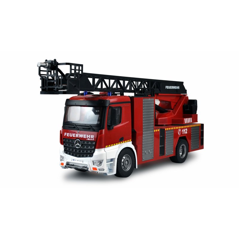 RC 2,4 Ghz Feuerwehrauto MERCEDES-BENZ ANTOS Wasserspritze Drehleiter Lastwagen 