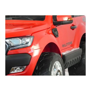 Kinderfahrzeug Elektroauto für Kinder Ford Ranger Wildtrak Doppelsitzer Rot 4x45W Ledersitze EVA LCD