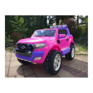 Kinderfahrzeug Elektroauto für Kinder Ford Ranger Wildtrak Doppelsitzer Pink 4x45W Ledersitze EVA