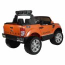 Kinderfahrzeug Elektroauto für Kinder "Ford Ranger Wildtrak Doppelsitzer" orange lackiert 4x45W Ledersitze EVA