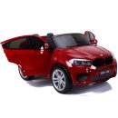 Elektroauto BMW X6M Doppelsitzer Rot lackiert Kinderfahrzeug Ledersitz weiche EVA-Reifen 2x120W