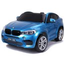 Elektroauto BMW X6M Doppelsitzer Blau lackiert Kinderfahrzeug Ledersitz weiche EVA-Reifen 2x120W