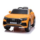 Kinderfahrzeug Kinderauto Audi Q8 Orange Gelb Leder EVA