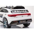 Kinderfahrzeug Mercedes EQC 400 Police Design Ledersitz EVA Weiss