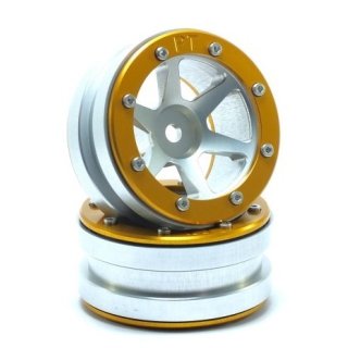 Beadlock Wheels PT- Slingshot Silber/Gold 1.9 (2 St.) ABSIMA MT0030SGO