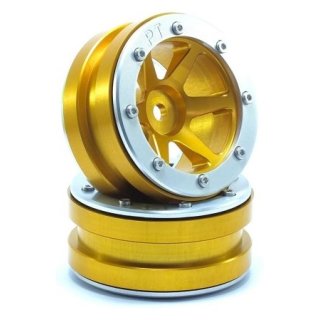 Beadlock Wheels PT- Slingshot Gold/Silber 1.9 (2 St.) ABSIMA MT0030GOS