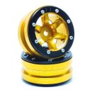 Beadlock Wheels PT- Wave Gold/Schwarz 1.9 (2 St.) ABSIMA...