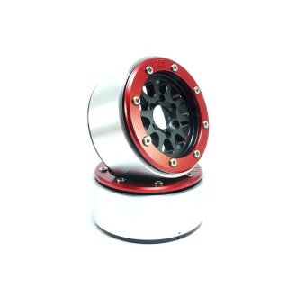 Beadlock Wheels GEAR schwarz/rot 1.9 (2 St.) ohne Radnabe ABSIMA MT5030BR