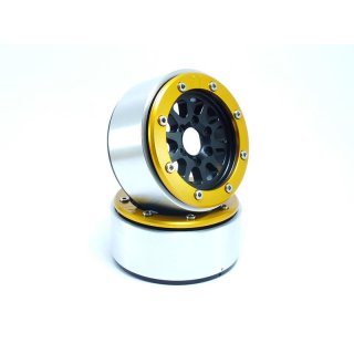 Beadlock Wheels GEAR schwarz/gold 1.9 (2 St.) ohne Radnabe ABSIMA MT5030BGO