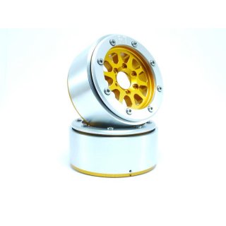 Beadlock Wheels GEAR gold/silber 1.9 (2 St.) ohne Radnabe ABSIMA MT5030GOS