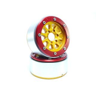 Beadlock Wheels GEAR gold/rot 1.9 (2 St.) ohne Radnabe ABSIMA MT5030GOR