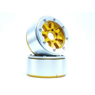 Beadlock Wheels HAMMER gold/silber 1.9 (2 St.) ohne Radnabe ABSIMA MT5040GOS