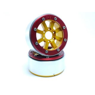 Beadlock Wheels HAMMER gold/rot 1.9 (2 St.) ohne Radnabe ABSIMA MT5040GOR