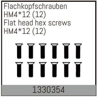 Flachkopfschrauben mit Feingewinde HM4*12 (12 St.) ABSIMA 1330354