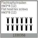 HM3*8mm Flachkopfschrauben (12 St.) ABSIMA 1330356