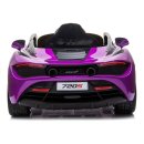 Kinderfahrzeug Kinder Elektroauto "McLaren 720S" - lizenziert - MP3, Ledersitz, EVA, violett lackiert