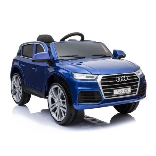 Kinderfahrzeug Kinderauto Audi Q5 Blau lackiert Leder EVA