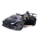 Elektro Kinderauto "Lamborghini Huracan" - lizenziert - 12V Akku, 2 Motoren 2,4Ghz Fernsteuerung, MP3, Ledersitz, EVA, Schwarz