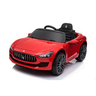 Kinderfahrzeug - Elektro Auto "Maserati Ghibli" - lizenziert - 12V7AH, 2 Motoren 2,4Ghz Fernsteuerung, MP3, Ledersitz, EVA