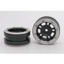 Beadlock Wheels PT- Distractor Schwarz/Silber 1.9 (2 St.)