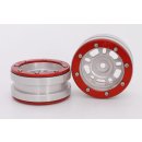 Beadlock Wheels PT- Distractor Silber/Rot 1.9 (2 St.)