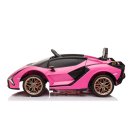 Elektro Kinderauto "Lamborghini Sian" - lizenziert - 12V Akku, 2 Motoren- 2,4Ghz Fernsteuerung, MP3, Ledersitz+EVA-Pink/Rosa
