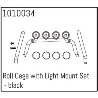 Roll Cage with Light Mount Set - black Micro Crawler 1:18