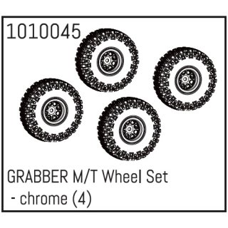 GRABBER M/T Wheel Set - chrome (4 St.) Micro Crawler 1:18