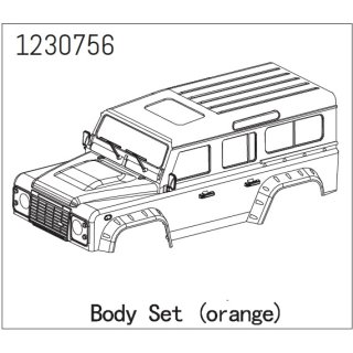 Hartplastik-Karosserie-Set (Orange) - CR3.4 LANDI