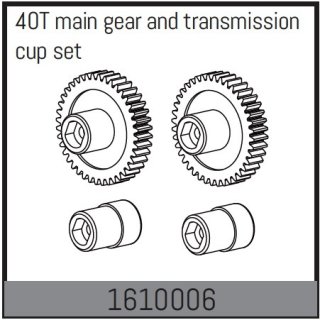 40T main gear and transmission cup set