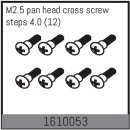 M2.5 pan head cross screw steps 4.0 (12 Pcs.)