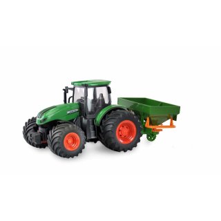 RC-Traktor mit Düngerätreuer, Sound & Licht, 1:24 RTR grün