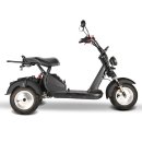 E-Scooter Trike mit Straßenzulassung und drei Räder Trike HM7 - ca. 35km Reichweite, 2 Motoren | 60V | 4000W | 20AH Akku-Schwarz
