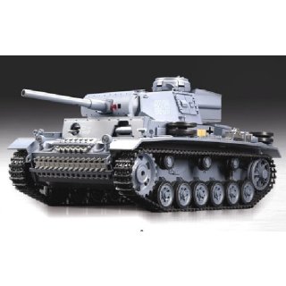 RC Panzer "Kampfwagen III" 1:16 Heng Long Rauch & Sound mit Stahlgetriebe und 2,4Ghz Fernsteuerung - V7.0